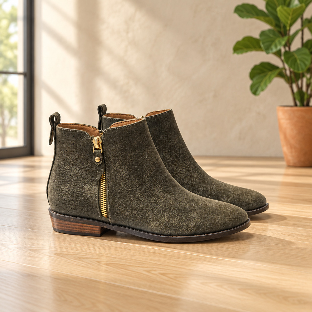 NWOB Journee Collection Ankle Boots Low Heel Vegan Size 9
